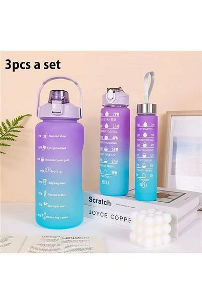 OSMEY Motivational Set of 3 Water Bottle Water Bottle Water Bottle 2lt+900ml+500ml Tritan Sports Gym Water Bottle Water Bottle