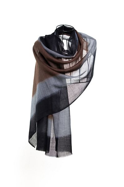 CASHMERE AND SİLK MAWLANA Striped Shawl