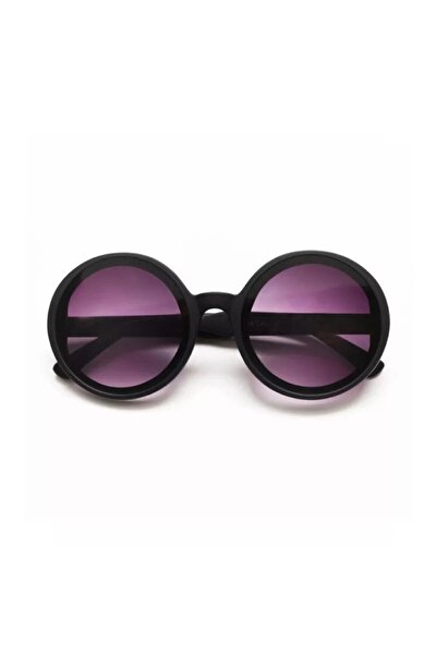 Okkia Monica Unisex Büyük Yuvarlak Güneş Gözlüğü Siyah