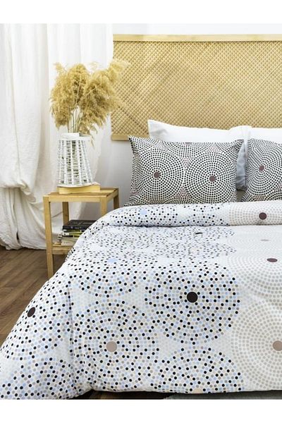 HOMENUP Set cuvertură de pilota dublă 160x200 100% bumbac 63 fire cu model