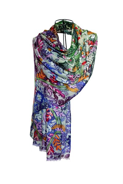 CASHMERE AND SİLK MAWLANA شال مطبوع موديل 100%