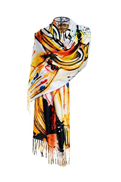 CASHMERE AND SİLK MAWLANA Şal imprimat din caşmir modal