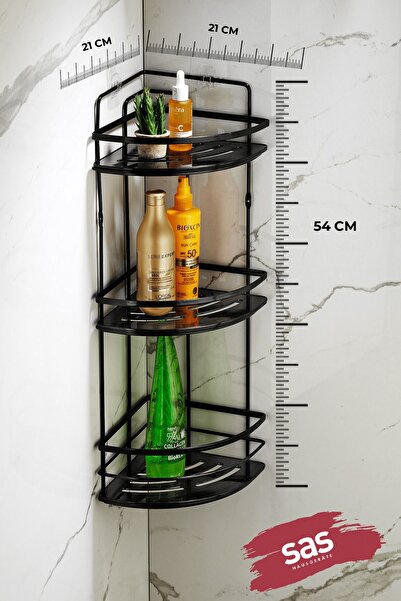 Sas Haus Κρεμαστή οργάνωση μπάνιου με ανοξείδωτα κρύσταλλα και ράφια - Stick-on Corner LK-03 SS