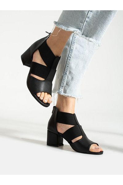 Alemdar Shoes Γυναικεία παπούτσια με μαύρο τακούνι FANCY