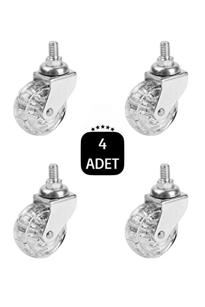 BlackBird Home Döner Vidalı 50'lik Şeffaf Bilyalı Masa Dolap Sehpa Mobilya Te...