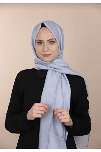 İPEKSCARF Siyane Ipeksi Vual Caz Şal Gümüş
