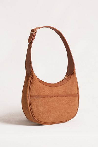 Çantacımstore Women's Suede Baguette Bag Brown310124