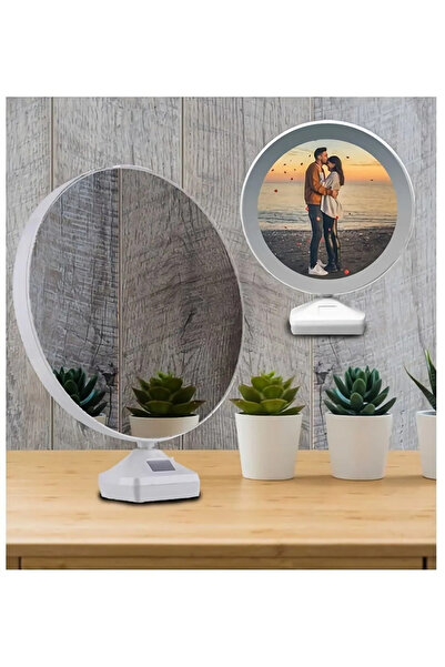 TeknoZar Kişiye Özel Led Işıklı Fotoğraflı Sihirli Ayna |makyaj Aynası Resimli Ayna Fotoğraf Çerçevesi