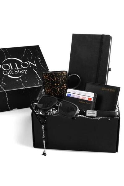 Apollon Gift Shop Mermer Desenli Kupa & Güneş Gözlüğü & Kişiye Özel Defter & ...
