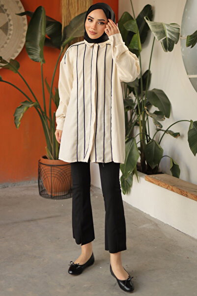 benguen 2039 Bézs csíkos ing