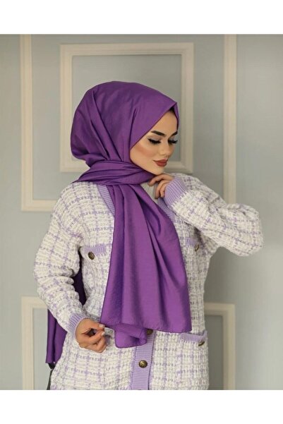 İPEKSCARF Siyane Ipeksi Vual Caz Şal Leylak