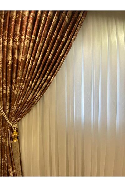 NP Narin Home Seersucker Linen Tulle Curtain, (1/3) Tight Pleat, High Gramage