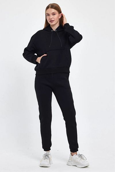 han elegant Χειμερινή τσέπη καγκουρό με 2 σχοινί, εσωτερική τσέπη καγκουρό και φούτερ με κουκούλα