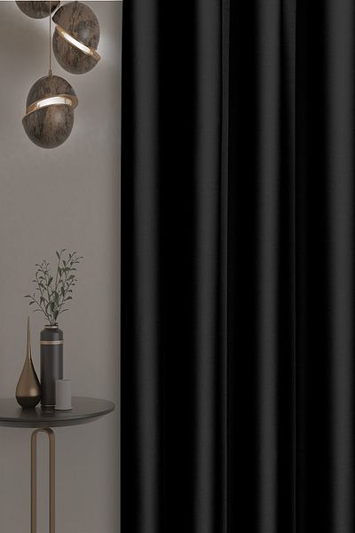 De'Vor Blackout Blackout Background Curtain, Extra-forced Pleatless Planting Black Background