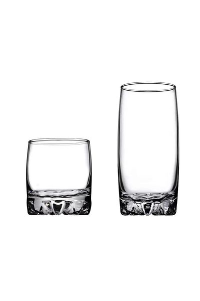 Paşabahçe Sylvana Water & Soft Drink Cup Set 12 Pieces (6 Long & 6 Short)