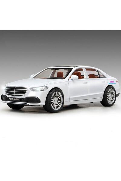 hediyecik 1:22 Mercedes Benz Maybach S600 Diecast Model Araba Sesli Işıklı Beyaz