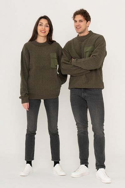 Jack & Jones Pocket Detailed Crew Neck Sweater - Metro