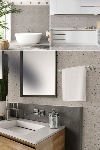 Dekoros Sand Color Plaster Patterned Adhesive Foil, Kitchen Cabinet, Countertop and Furniture Covering Paper 0612