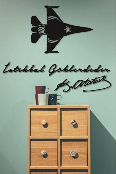 AVMmarketim Solo Türk F16 Uçak Tablo + İstikbal Göklerdedir + Atatürk İmza De...