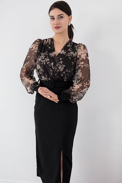 PULLIMM Rochie creponată cu centură din șifon GRS3289