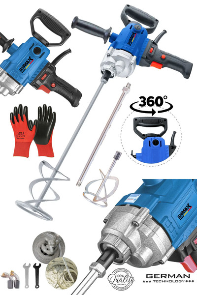 stilmax Devir Ayarlı El Tipi Dikey Boya ve Harç Karıştırıcı Mikser Çok Amaçlı Karıştırma Çırpıcı 2500W