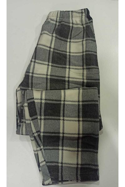 BAHHAR Men's Gray Pocketed Straight Leg Plaid Pajama Bottoms