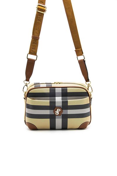 Silver Polo Silver & Polo Beige - Tan Sp1094 Geantă crossbody pentru femei