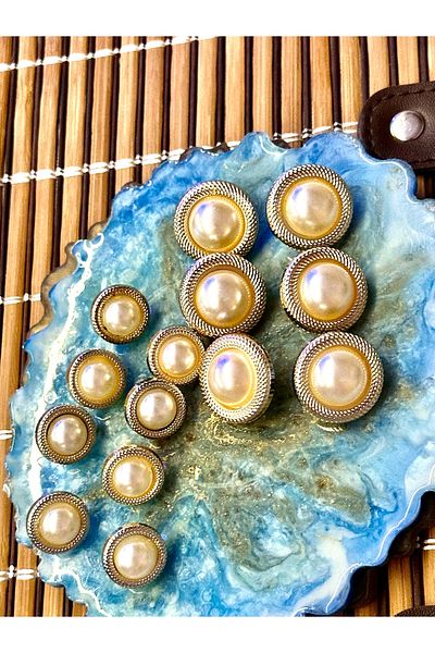 ODDA TASARIM ATÖLYESİ Blazer jacket metallized pearl detail button set