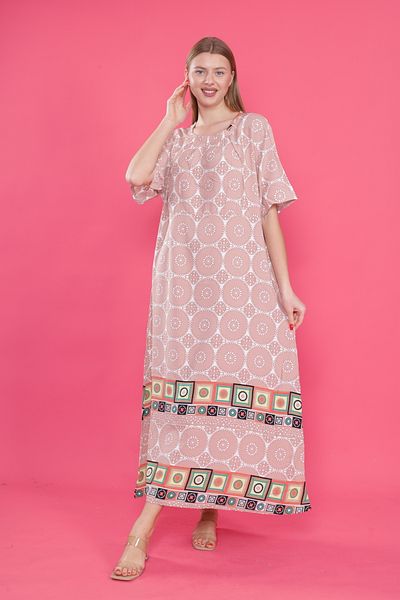 mervemoda Γυναικείο κοντομάνικο υφαντό φόρεμα