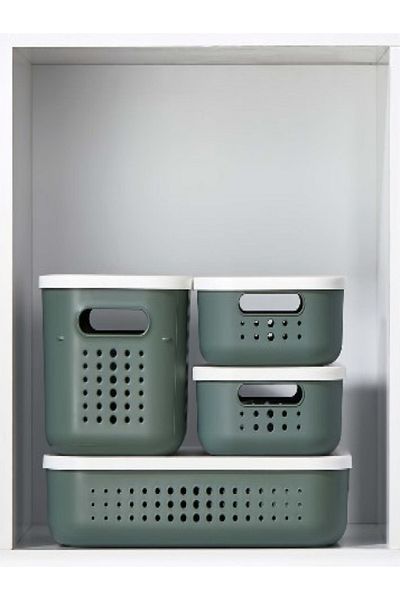 Bayev Bubble Green 4 Piece Closet Organizer Box with Lid Basket Socks Clothing Organizer
