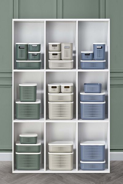 Bayev Bubble Green 4 Piece Closet Organizer Box with Lid Basket Socks Clothing Organizer