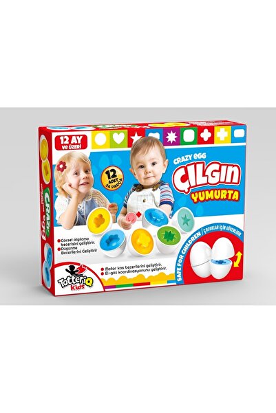 TOTTERİQ Geometrik Yumurta Eşleme Zeka Geliştirme Oyunu 12 Adet 24 Parça Yumu...