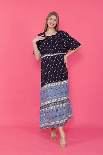 mervemoda Women's short sleeve woven dress