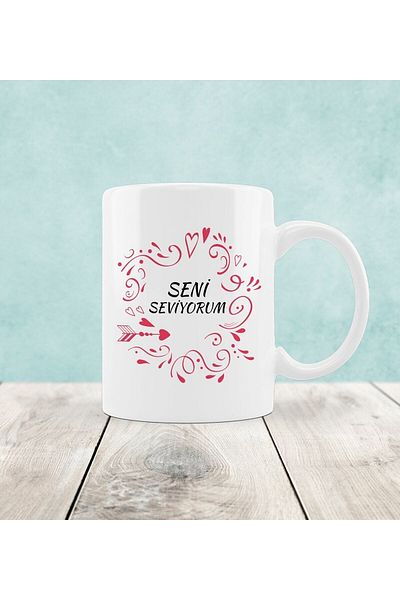 Yaprak Hediyelik Valentine's Day Special I Love You Designed Mug