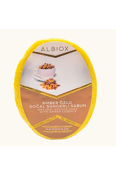 Albiox صابون إسفنجي طبيعي بخلاصة العنبر 135 جرام