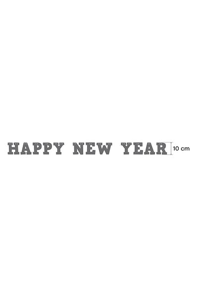 Artikel Gold Happy New Year Written Banner, Special Day, Invitation Organization, New Year, New Year Table, Glitter E