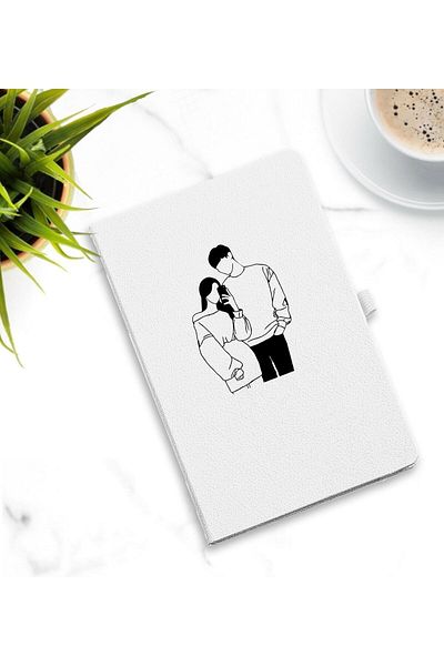 Yaprak Hediyelik Lover Printed White Agenda Model 1
