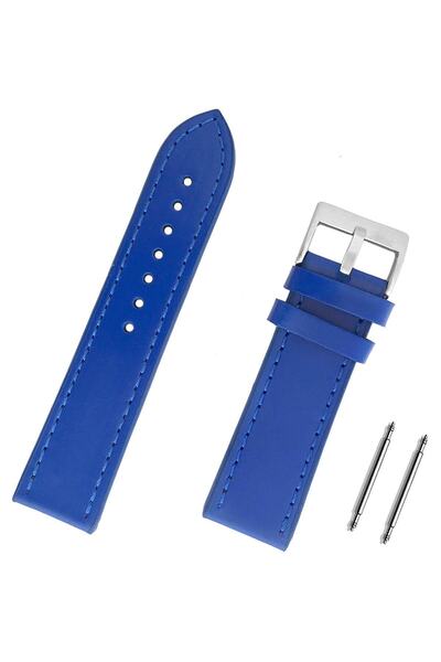 Chrono 26mm Mavi Hakiki Deri Spor Saat Kordonu Kayış