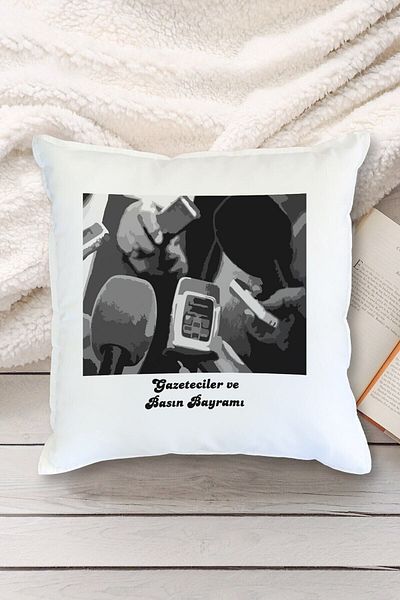 Yaprak Hediyelik Newspapers and Press Feast Designed Pillow