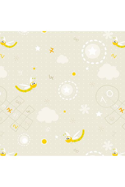 Dekoros Yellow Children's Room Adhesive Foil, Waterproof, Fun Shaped Table, Cabinet Covering Paper 1213