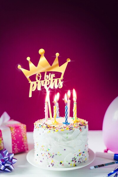 Artikel غطاء كعكة بمرآة من الزجاج الشبكي المكتوب باللون الذهبي، وحفلات أعياد ...