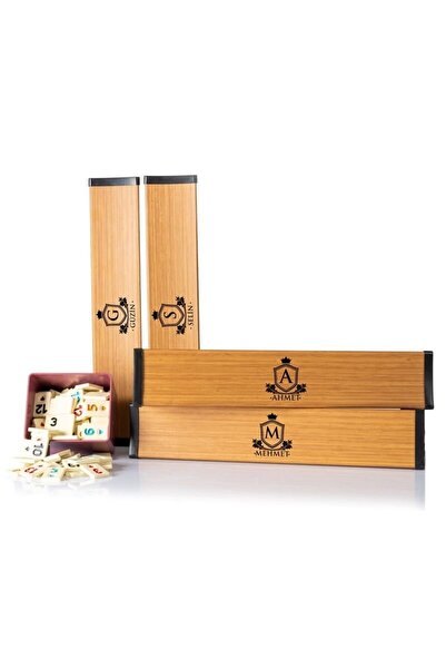 Yaprak Hediyelik Aileye Özel Hediye Isim Yazılı Okey Takımı