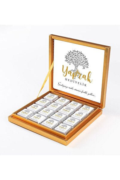 Yaprak Hediyelik Firmalara Özel Kurumsal Logolu 32 Adet Çikolata