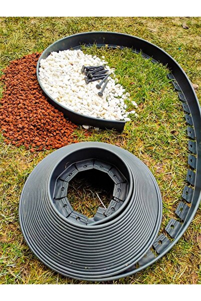 trendbahce Çim Ayırıcı 10 M Siyah Çim Bahçe Sınırlayıcı Taş Toprak Ayıracı Ta...