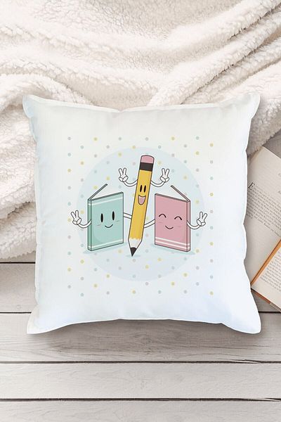 Yaprak Hediyelik World Reading and Writing Day Designed Pillow