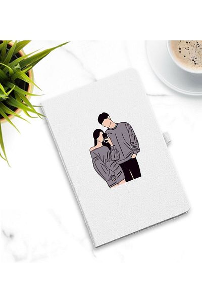 Yaprak Hediyelik Lover Printed White Agenda Model 2