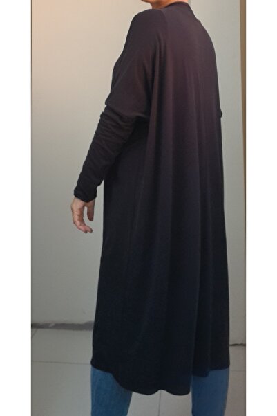 Mertcan Butik Black bat sleeve salaş combed cotton viscose islamic tunic below the knee