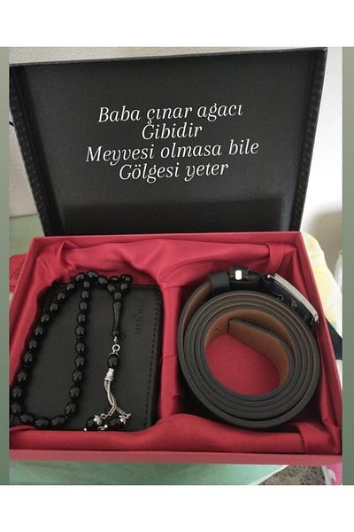 Yaprak Hediyelik Father's Day Gift Wallet Belt Set