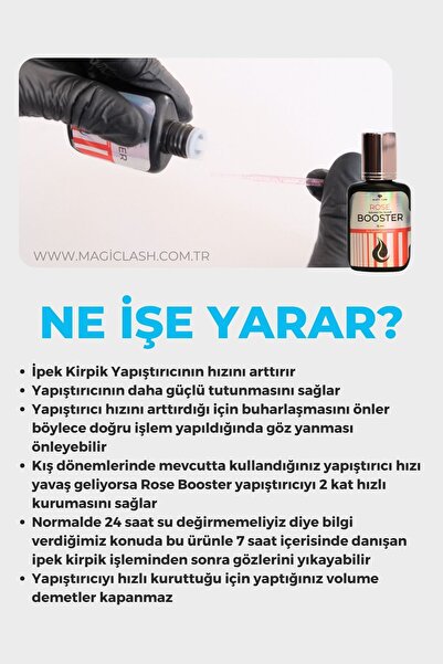 Magic Lash Rose Booster İpek Kirpik Yapıştırıcı Hızlandırıcı & Güçlendirici