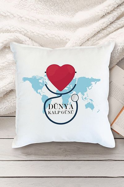 Yaprak Hediyelik World Heart Day Designed Pillow